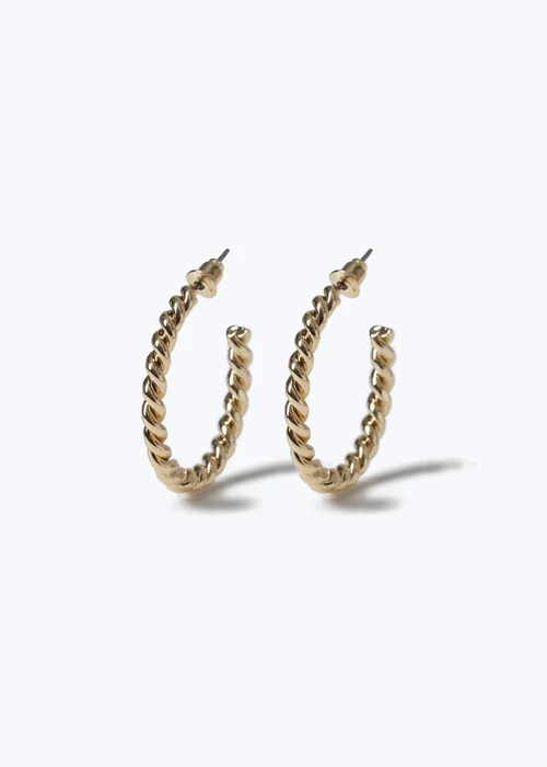 Muse Gold Twist Hoop Earrings - One Size Image 1