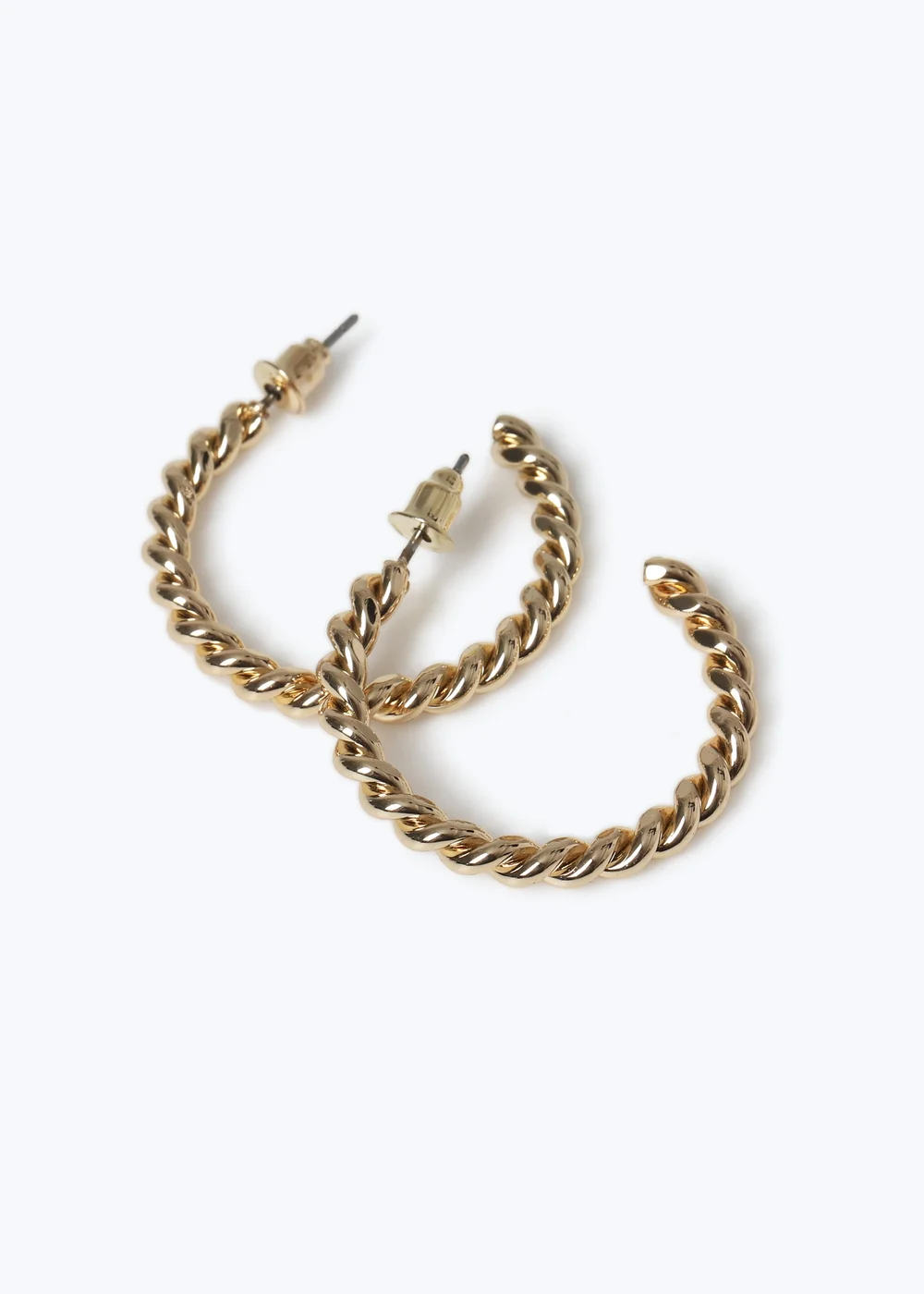 Muse Gold Twist Hoop Earrings - One Size Image 2