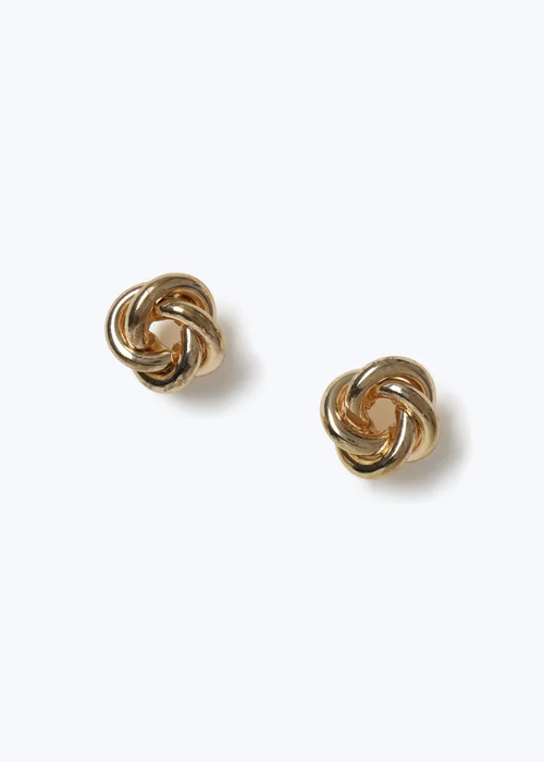 Muse Gold Mini Knot Stud Earrings - One Size Image 1