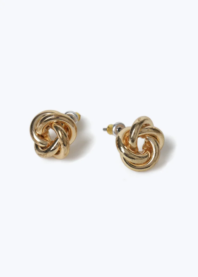 Muse Gold Mini Knot Stud Earrings