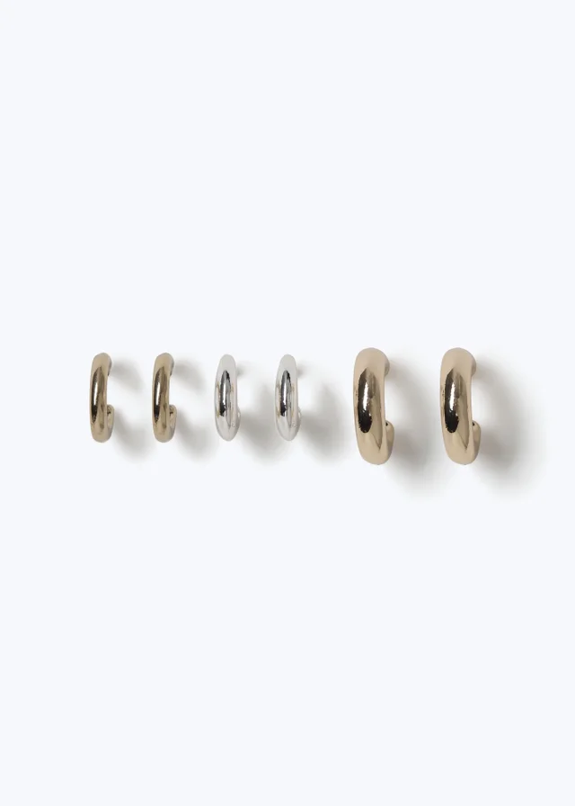 Muse Mixed Metal 3 Pack Hoop Earrings