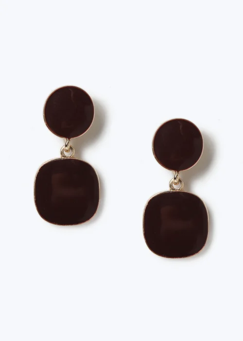 Muse Chocolate Brown Double Drop Earrings - One Size Image 1