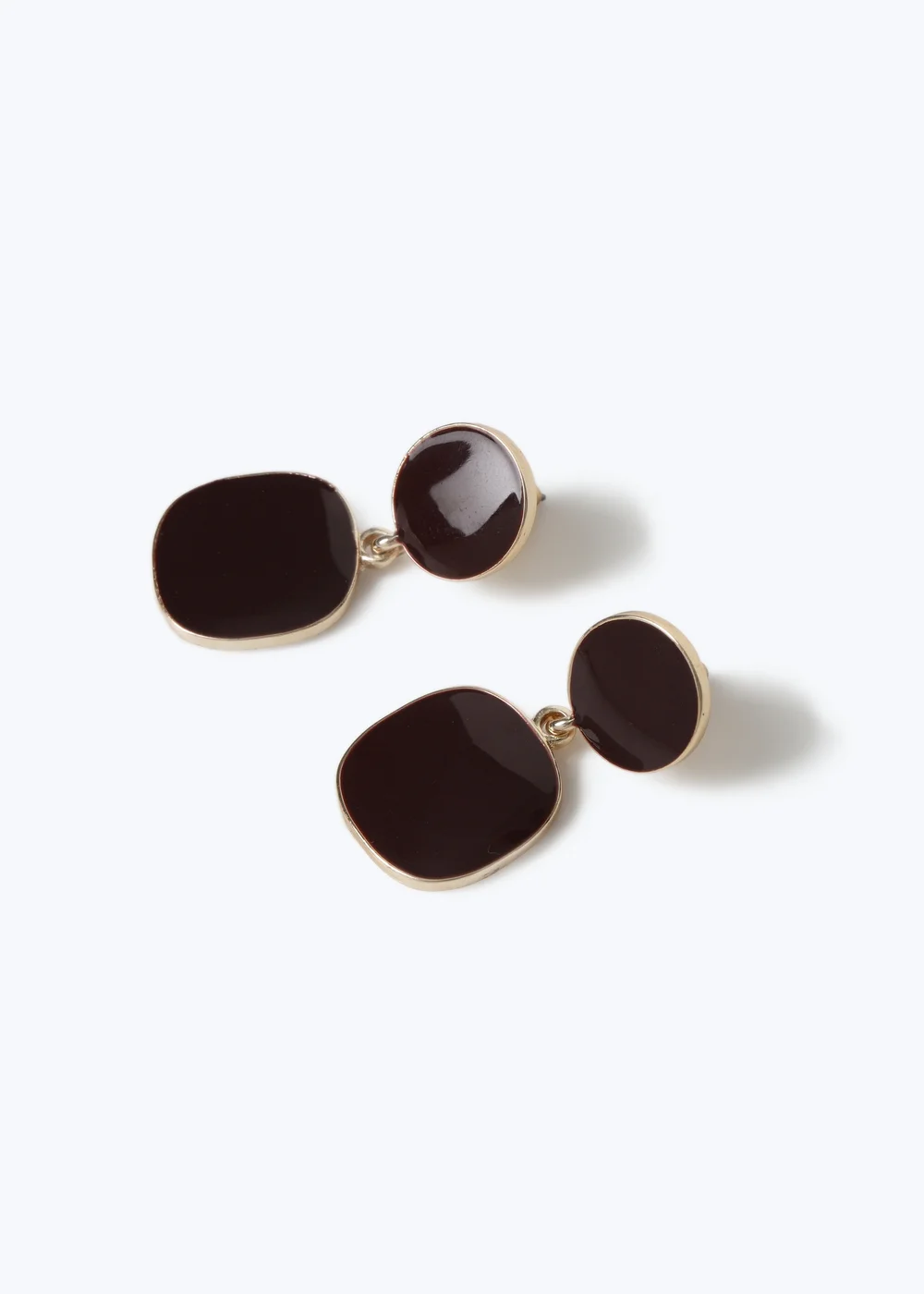 Muse Chocolate Brown Double Drop Earrings - One Size Image 2