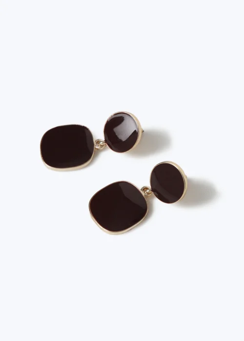 Muse Chocolate Brown Double Drop Earrings - One Size Image 2