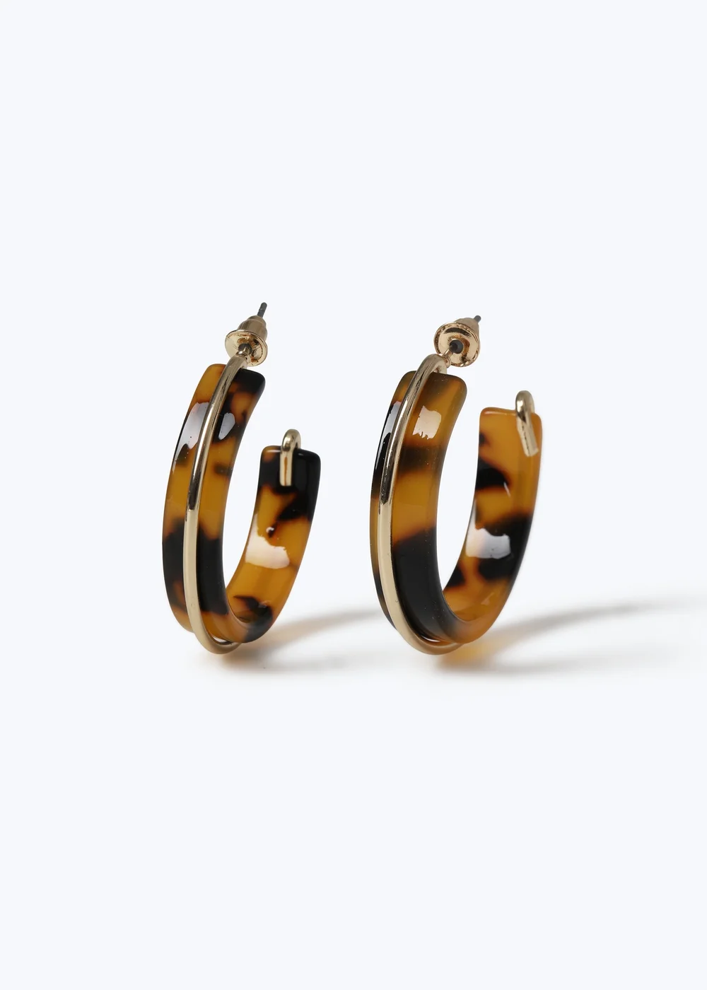 Muse Brown Tort Hoop Earrings - One Size Image 1