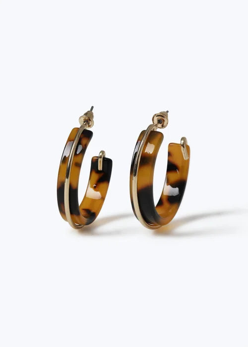 Muse Brown Tort Hoop Earrings - One Size Image 1