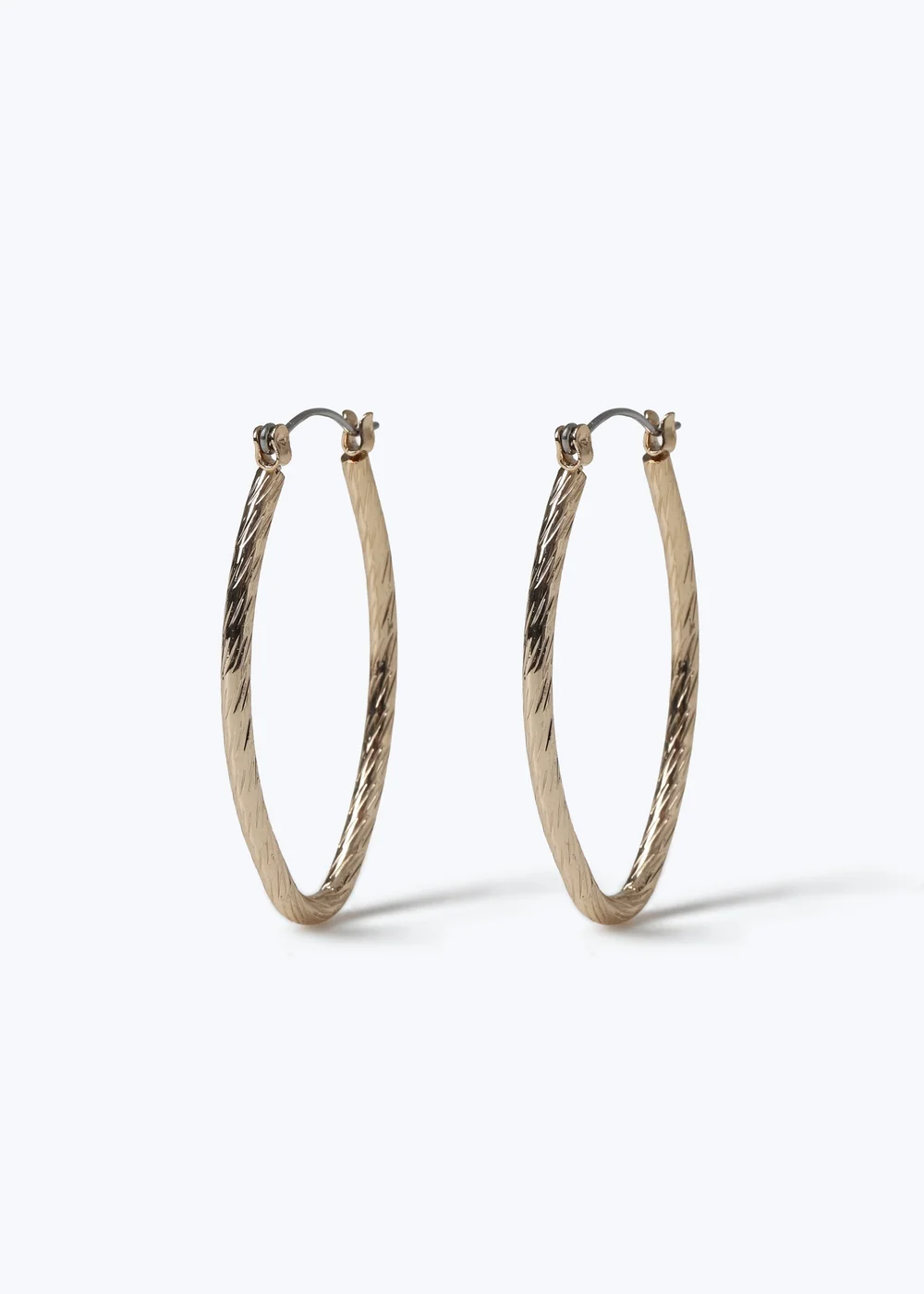 Muse Gold Oval Hoop Earrings - One Size Image 1
