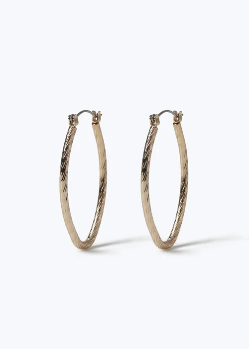 Muse Gold Oval Hoop Earrings - One Size Image 1