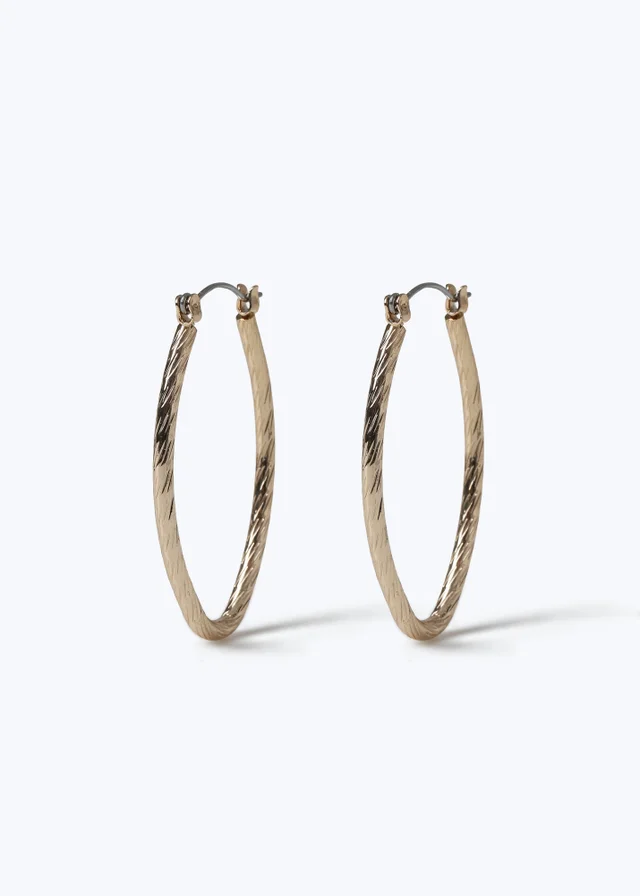 Muse Gold Oval Hoop Earrings