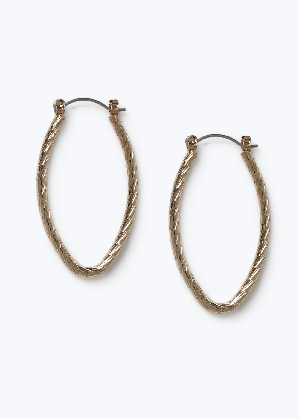 Muse Gold Oval Hoop Earrings - One Size Image 2