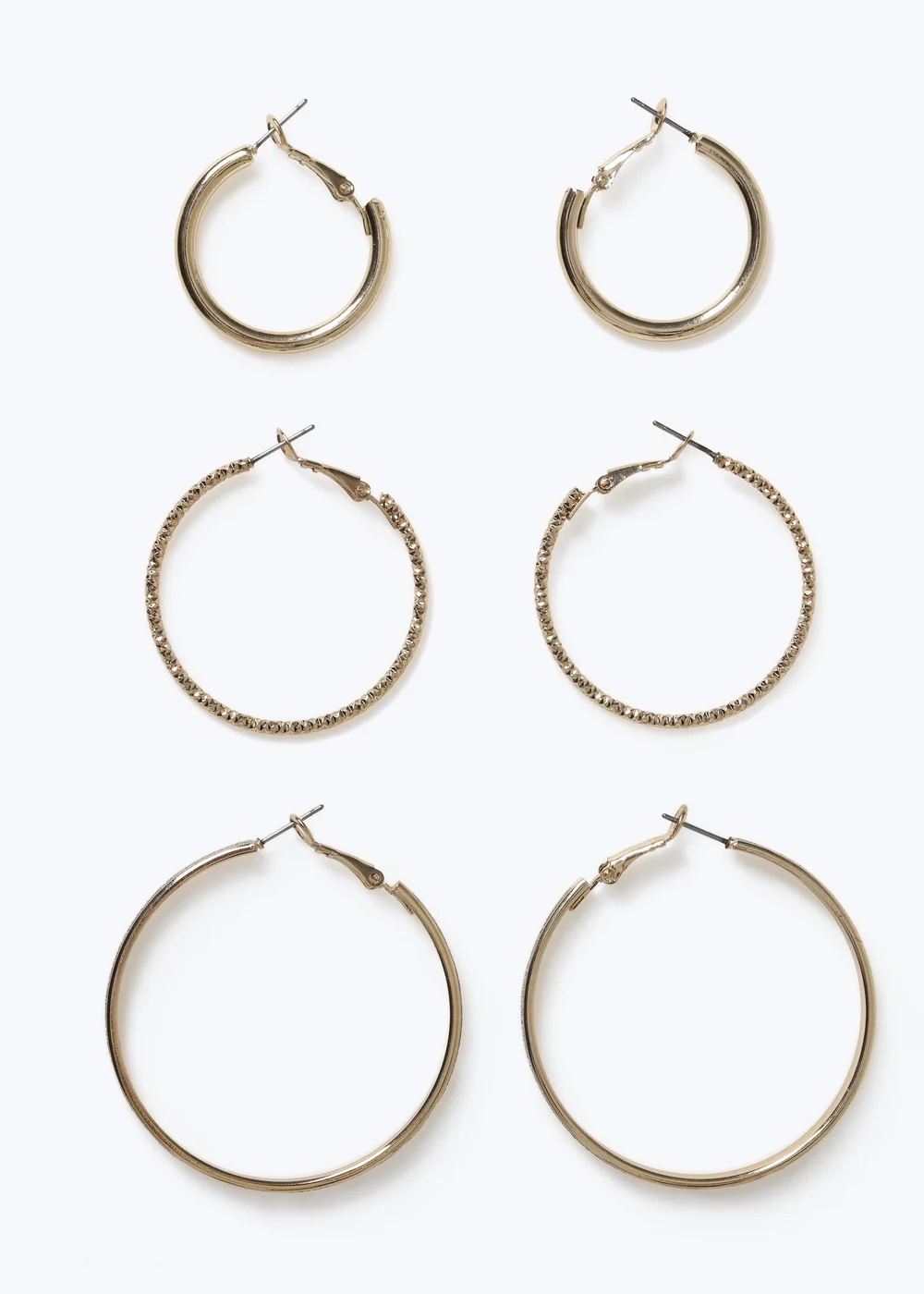 Muse 3 Pack Gold Glitter Hoops - One Size Image 2