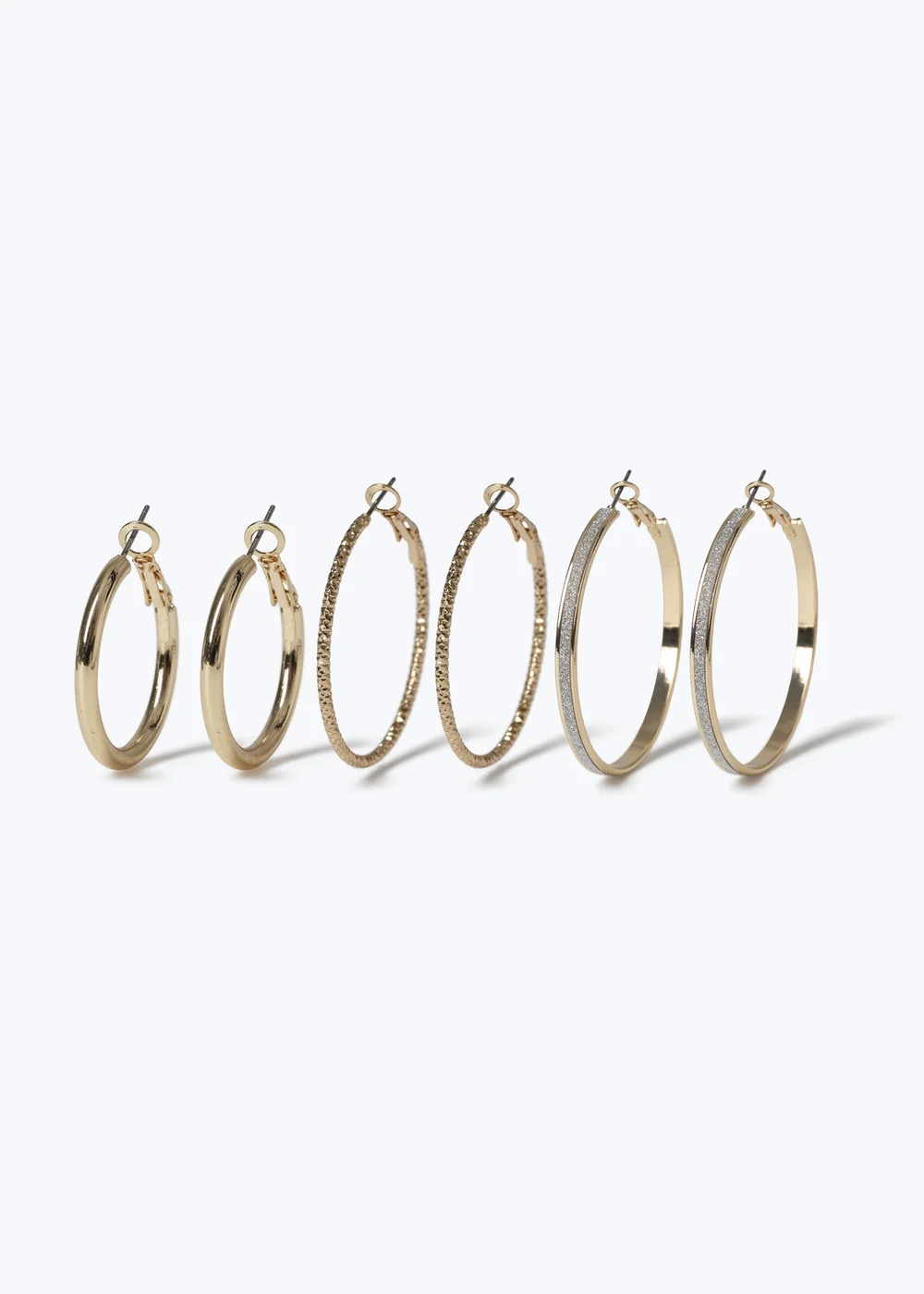 Muse 3 Pack Gold Glitter Hoops - One Size Image 1