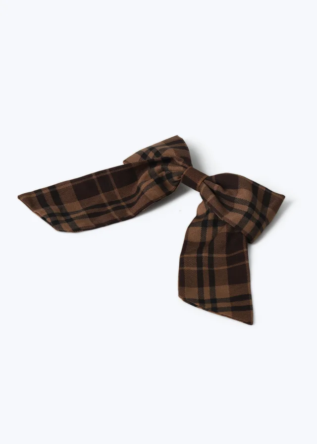 Muse Brown Check Hair Bow