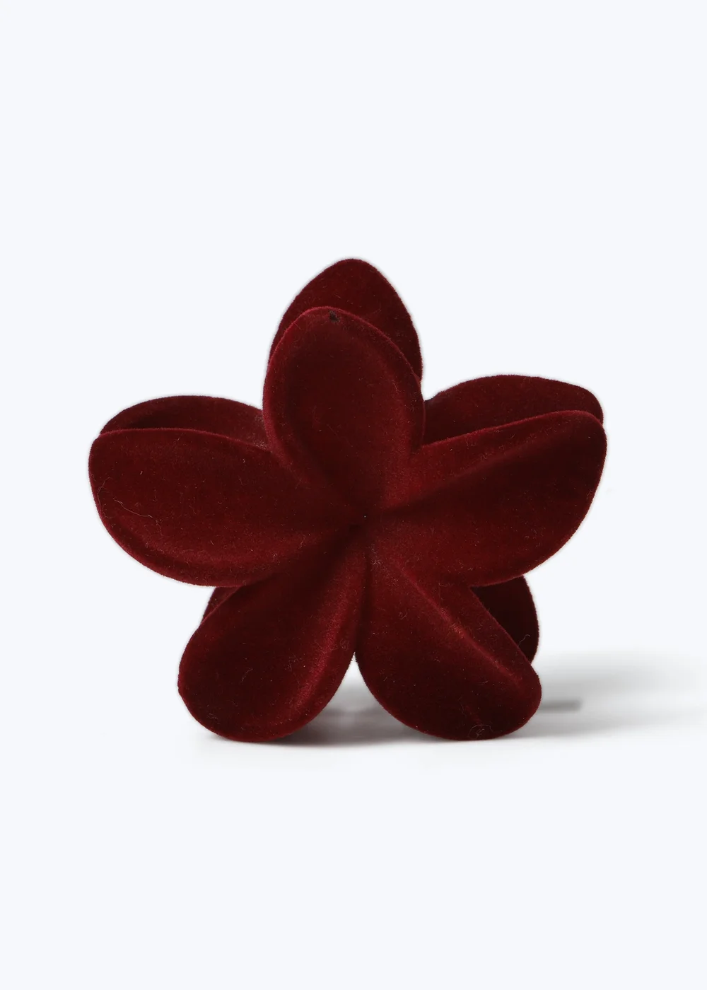 Muse Burgundy Flocked Flower Claw Clip - One Size Image 1