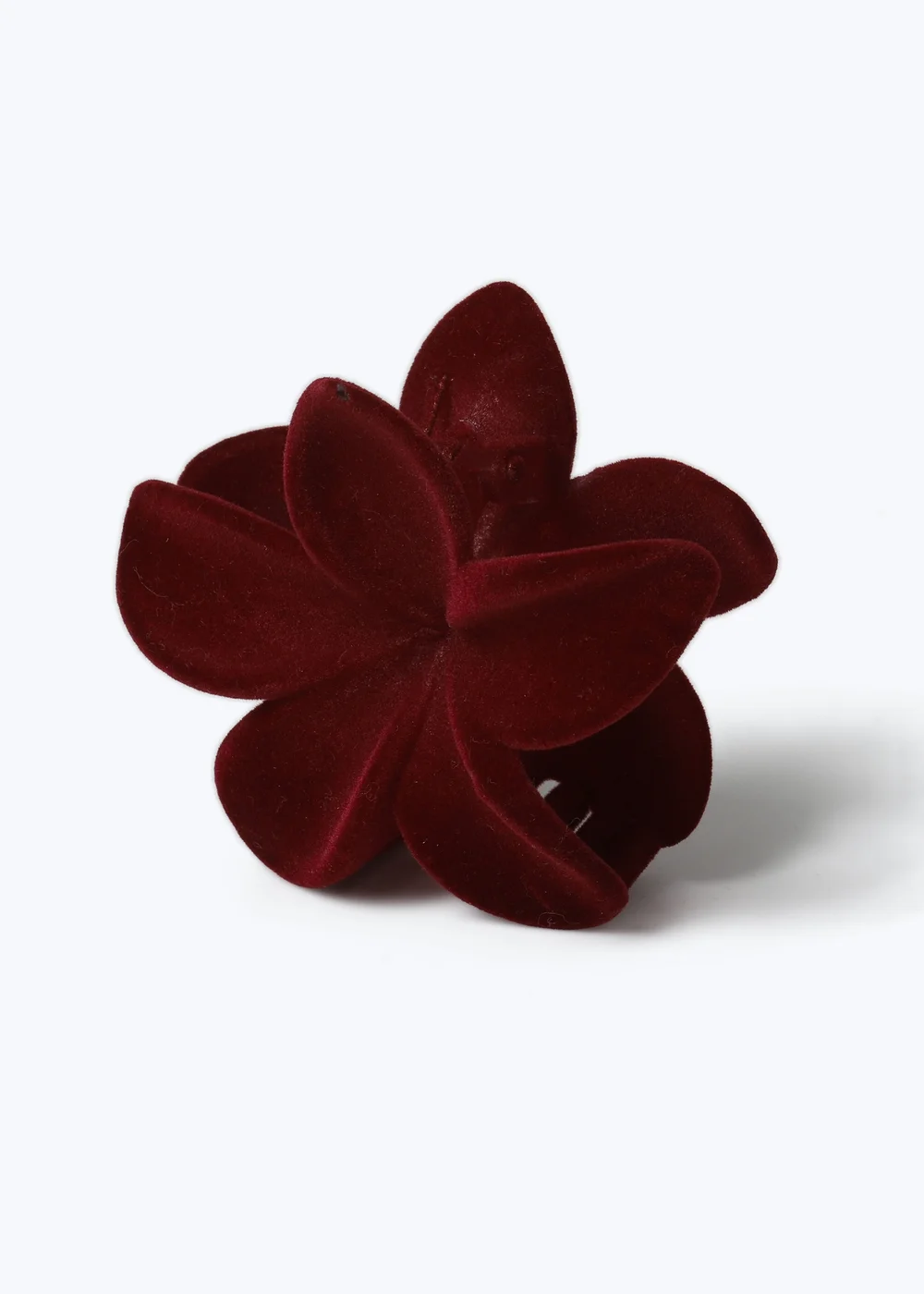 Muse Burgundy Flocked Flower Claw Clip - One Size Image 2