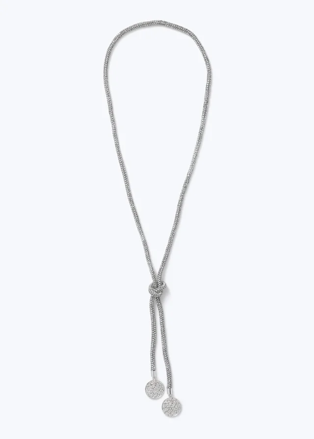Muse Occasion Pave Disc Lariat Necklace