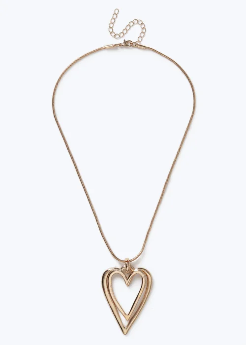 Muse Gold Cut Out Heart Pendant Necklace - One Size Image 1