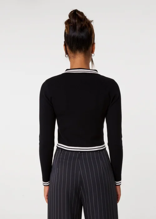 Pink Vanilla Black Contrast Knitted Jumper - S/M Image 4