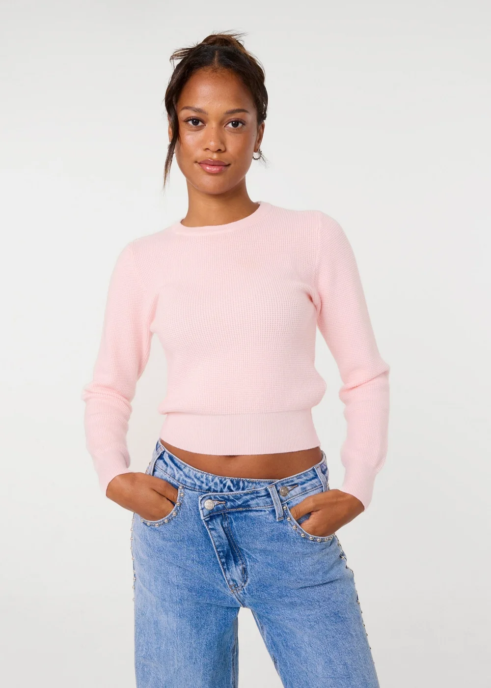 Pink Vanilla Pink Long Sleeve Knitted Jumper - M/L Image 1