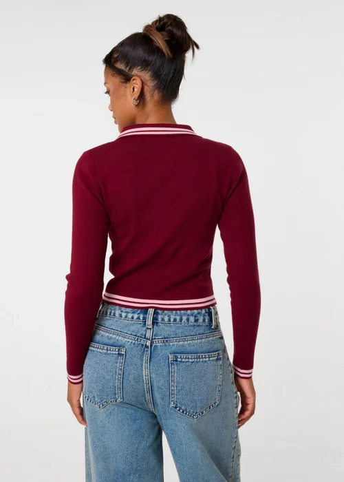 Pink Vanilla Red Contrast Knitted Jumper - M/L Image 4