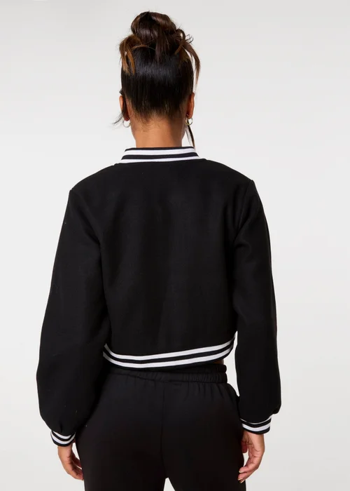 Pink Vanilla Black Contrast Trim Bomber Jacket - M Image 4