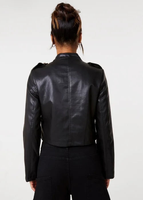 Pink Vanilla Black Military Napoleon Cropped Button Jacket - M Image 4