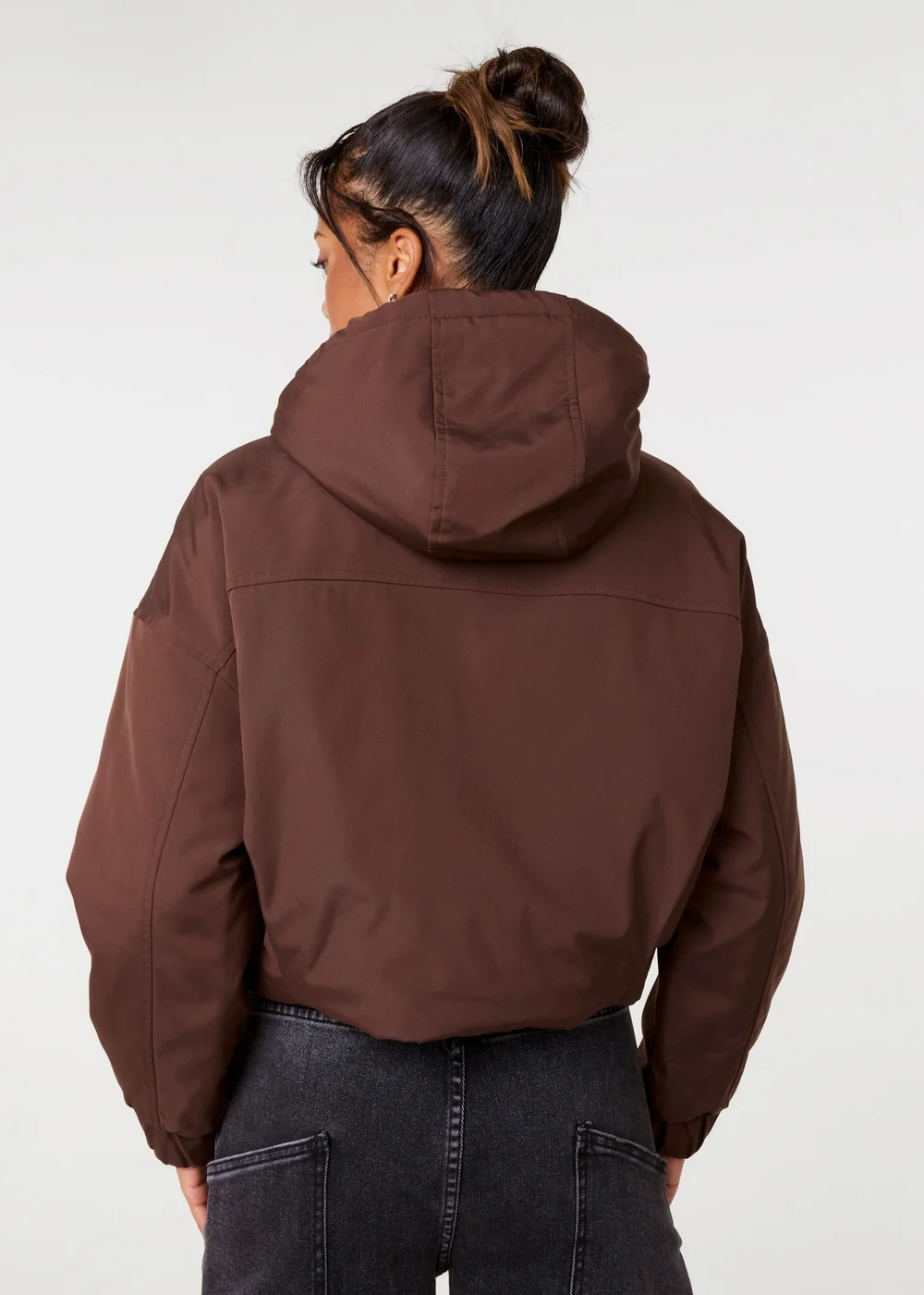 Pink Vanilla Brown Hooded Padded Sports Jacket - M/L Image 4