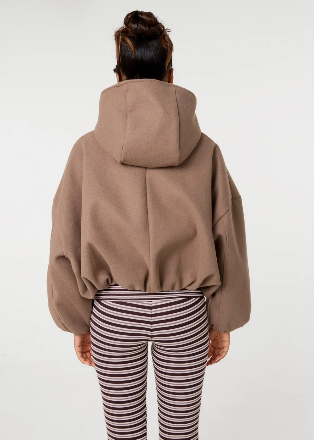 Pink Vanilla Beige Hooded Elasticated Hem Fleecy Jacket - One Size Image 4