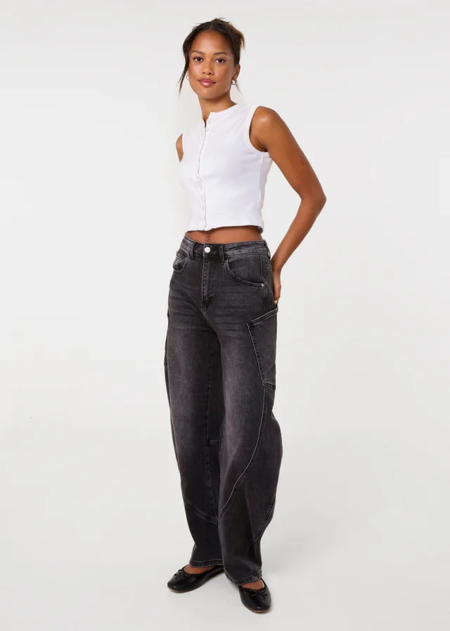 Pink Vanilla Grey Extreme Cargo Balloon Jeans