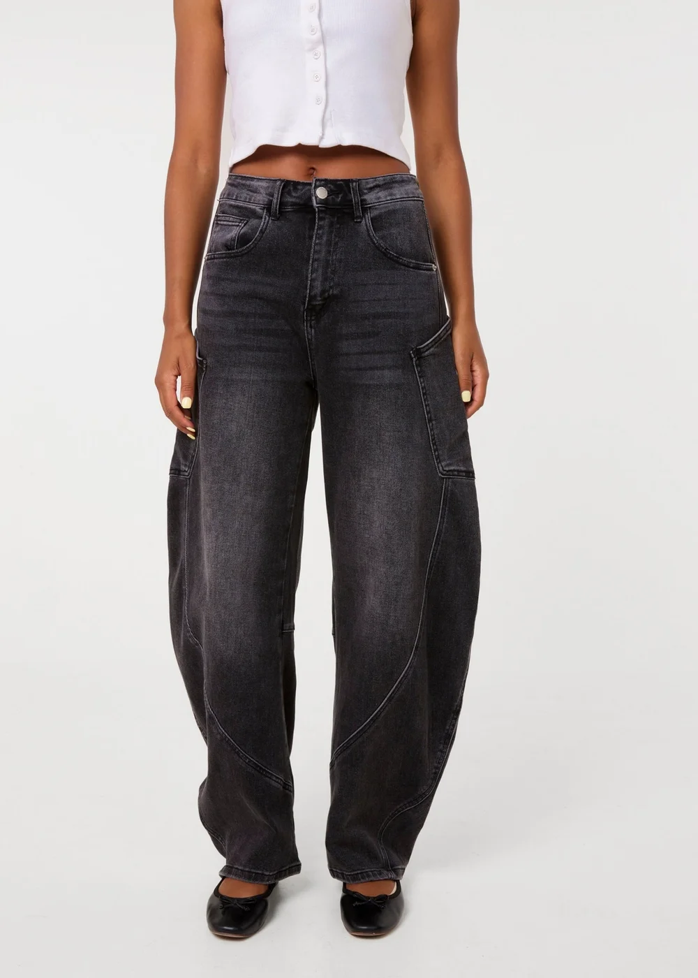 Pink Vanilla Grey Extreme Cargo Balloon Jeans - 10 Image 2