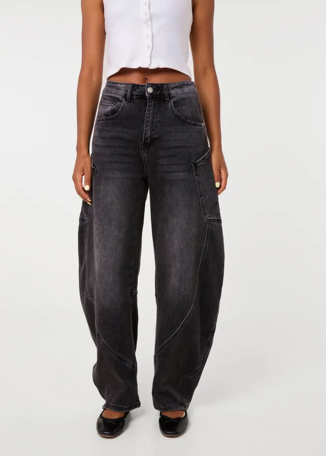 Pink Vanilla Grey Extreme Cargo Balloon Jeans