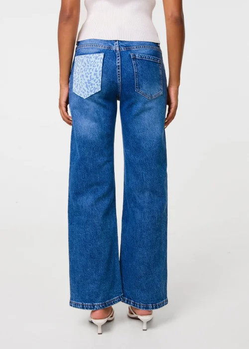 Pink Vanilla Blue Bling Leopard Pocket Wide Leg Jeans - 10 Image 4