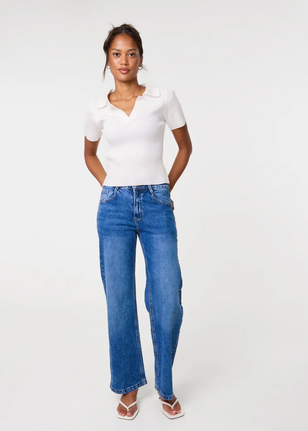 Pink Vanilla Blue Bling Leopard Pocket Wide Leg Jeans - 10 Image 1