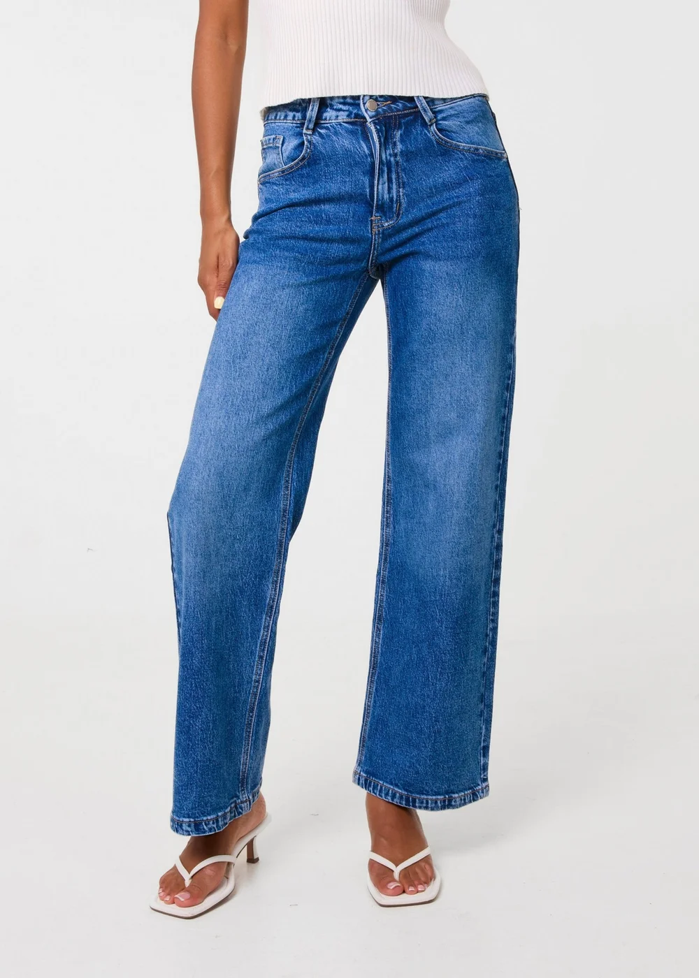 Pink Vanilla Blue Bling Leopard Pocket Wide Leg Jeans - 10 Image 3