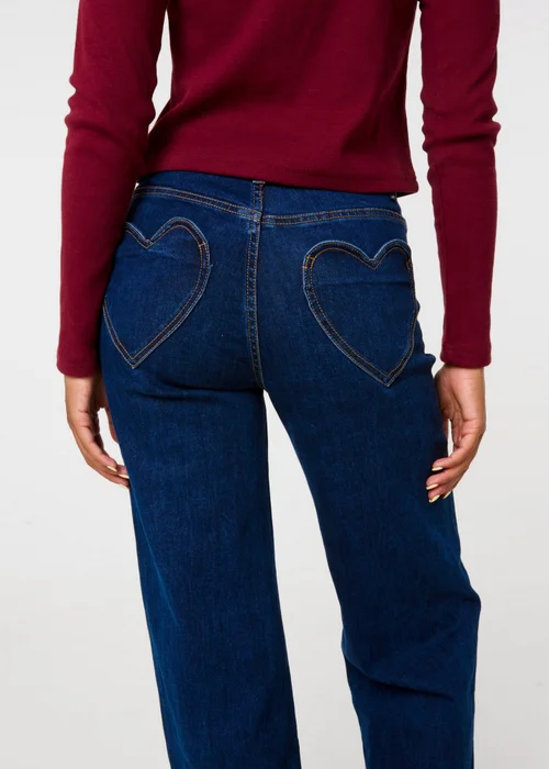Pink Vanilla Purple Heart Pocket Straight Jeans - 10 Image 2