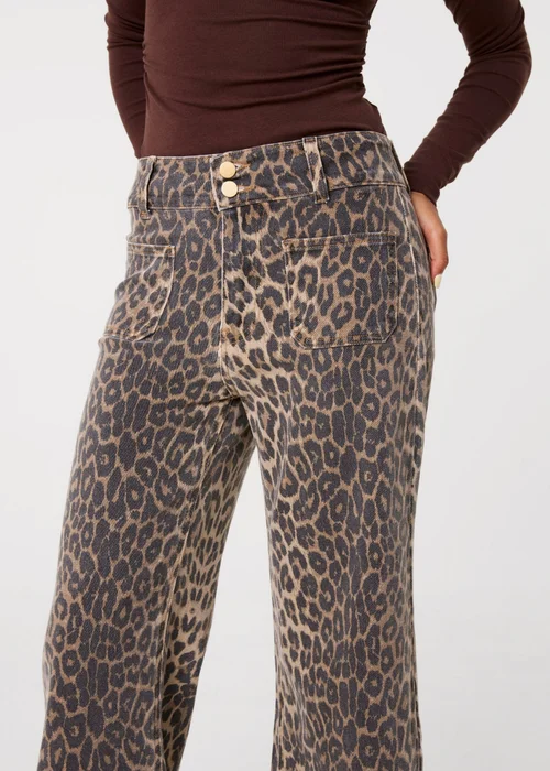 Pink Vanilla Brown Leopard Pocket Crop Jeans - 12 Image 3