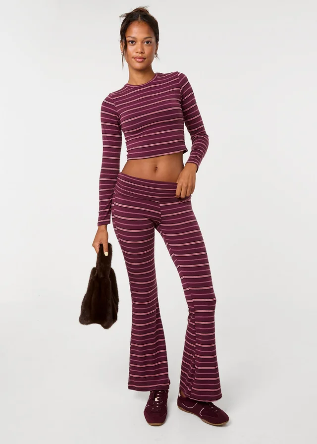 Pink Vanilla Purple Stripe Foldover Trousers