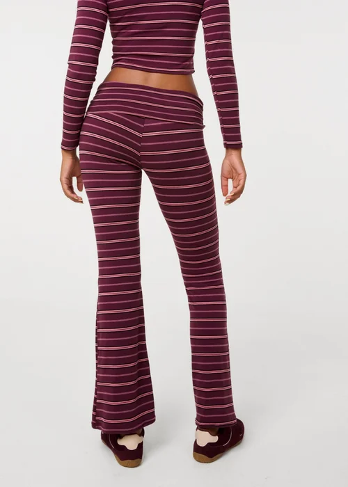 Pink Vanilla Purple Stripe Foldover Trousers - M Image 4