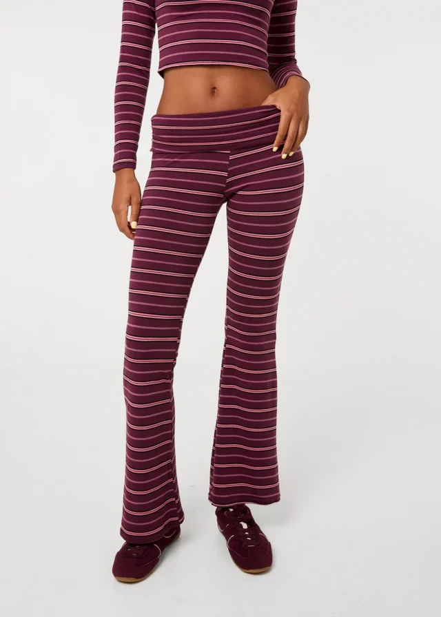 Pink Vanilla Purple Stripe Foldover Trousers