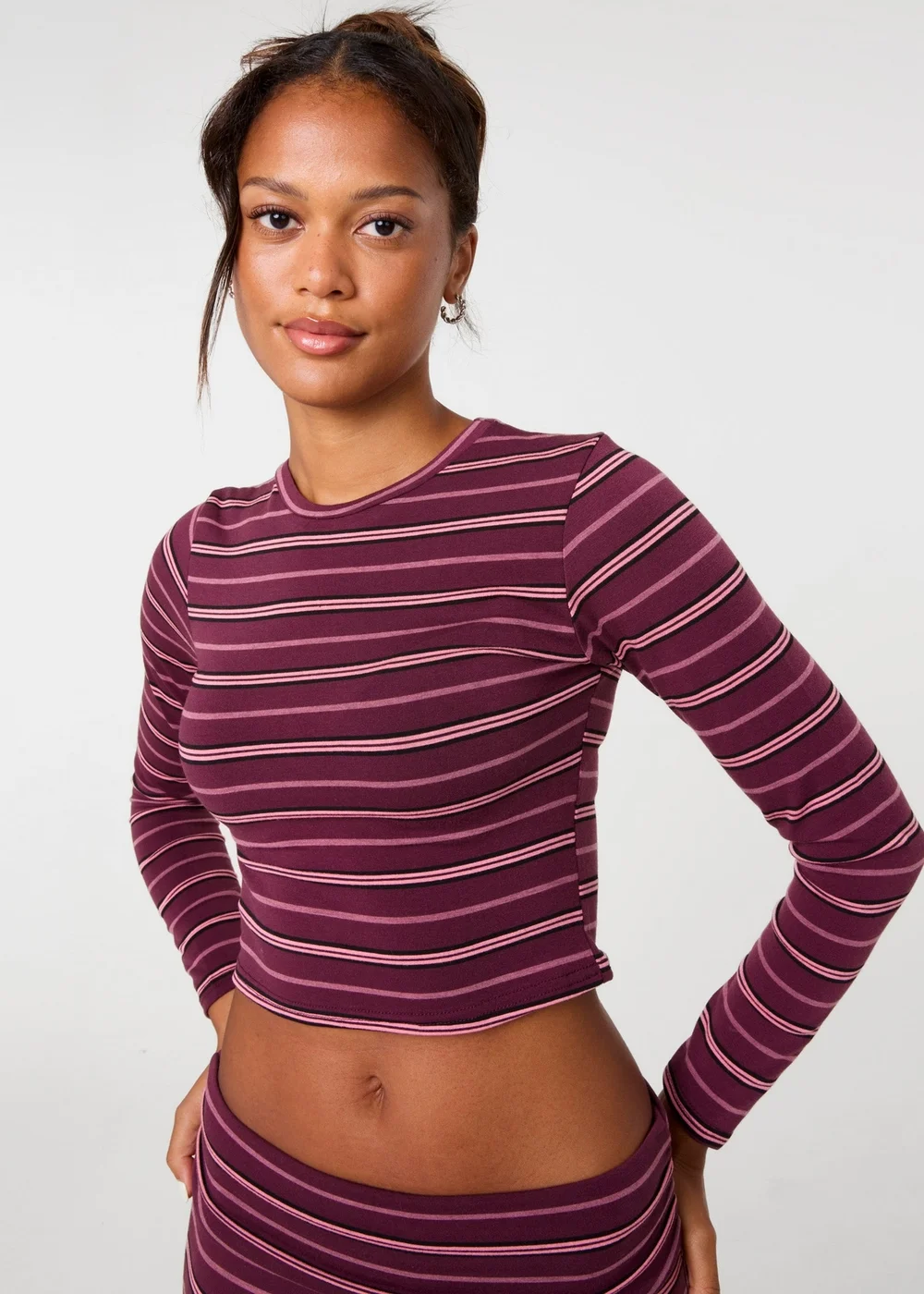 Pink Vanilla Purple Stripe Long Sleeves Top - S Image 4