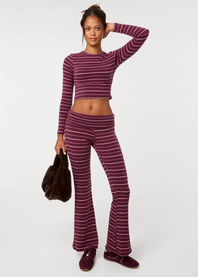 Pink Vanilla Purple Stripe Long Sleeves Top