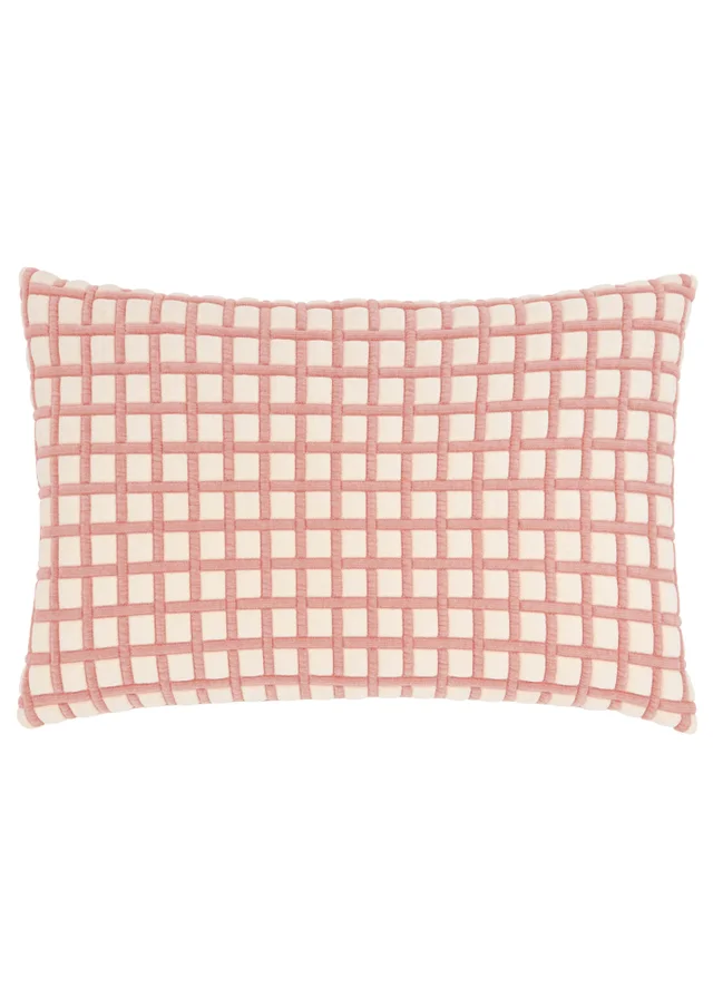 Furn Softie Grid 40x60 Quilted Cushion Pink