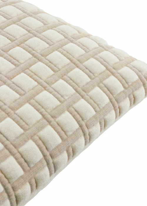 Furn Softie Grid 40x60 Quilted Cushion Natural - 40x60cm Image 3