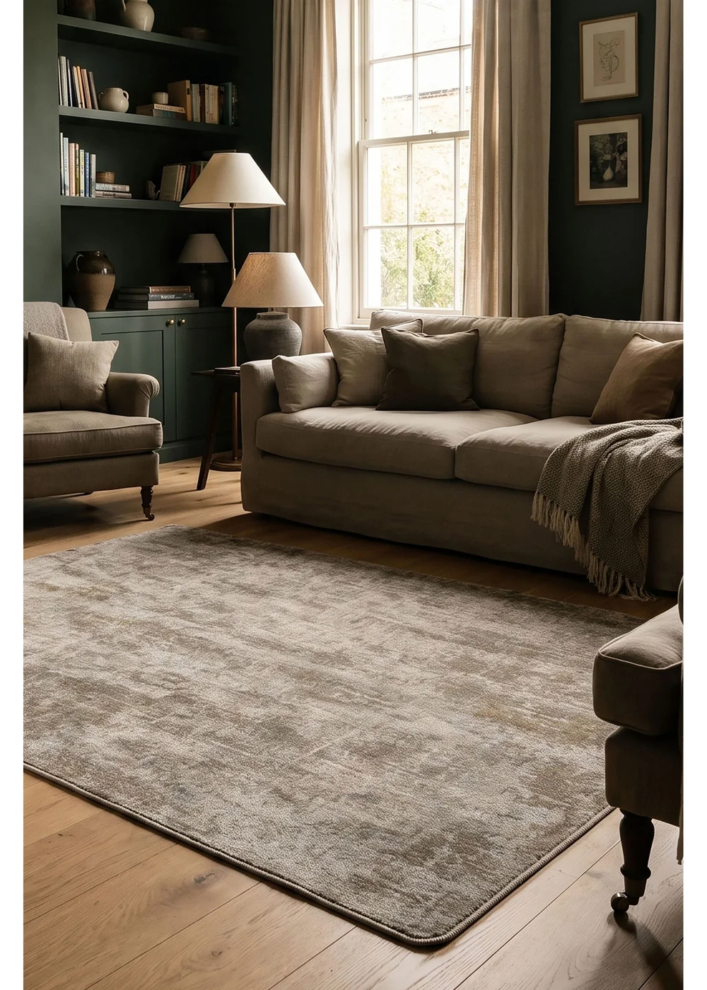 Homemaker Avalon Abstract Olive Rug 140/200 - 140 X 200 Image 1