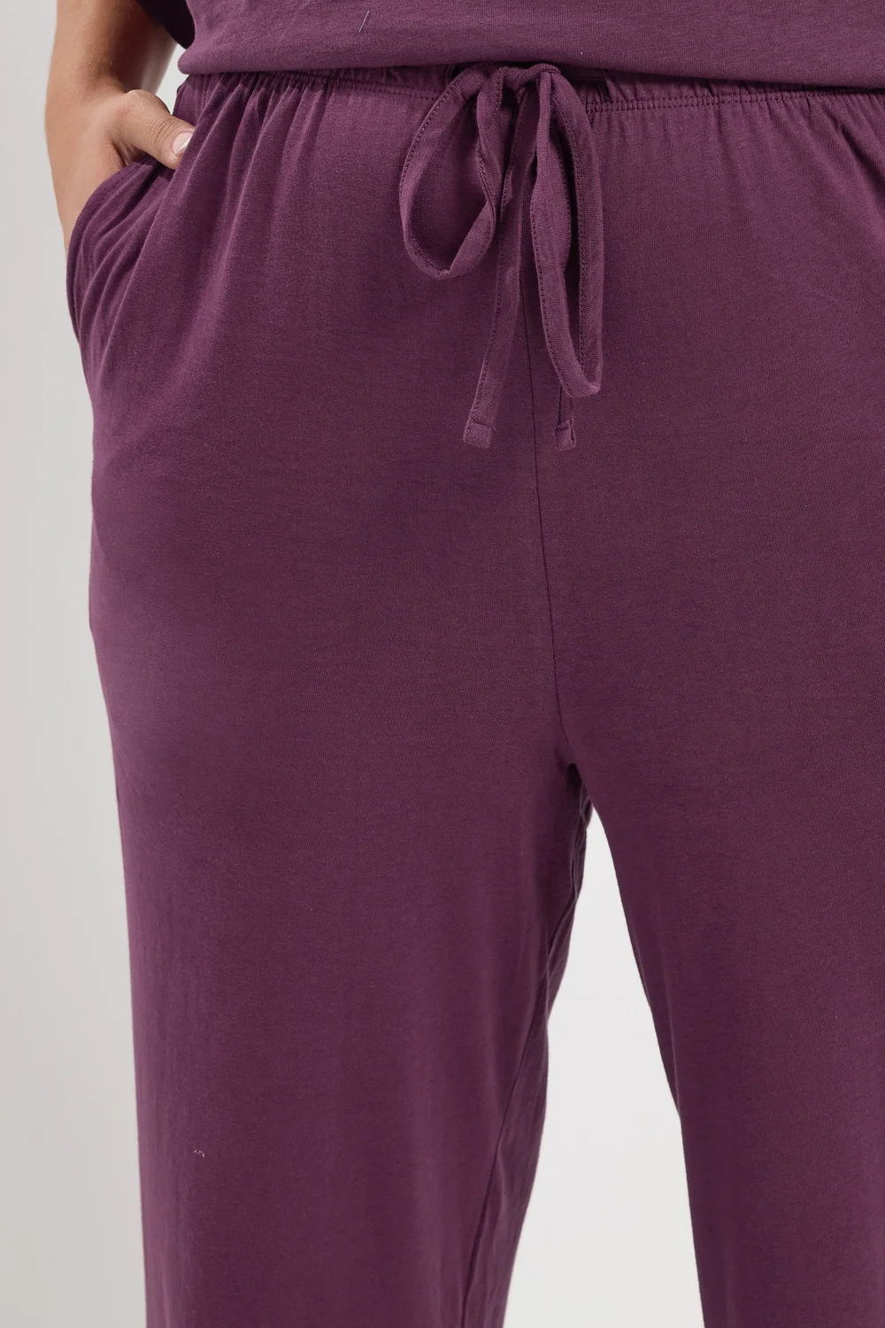 Yours Curve Purple Jersey Wide Leg Trousers - 18/L28 Image 5