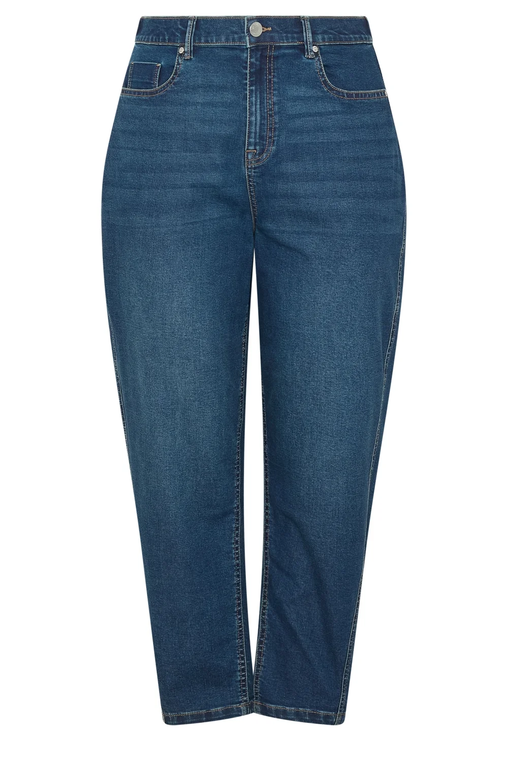 Yours Curve Indigo Blue Barrel Leg Jeans - 34-36/L28 Image 5