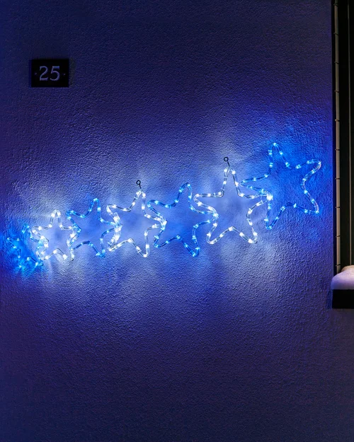 WeRChristmas Multi-Colour 7-Star Christmas Rope Light Silhouette White And Blue 119 Cm - No Size Image 3