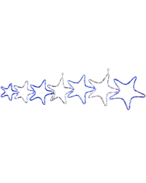 WeRChristmas Multi-Colour 7-Star Christmas Rope Light Silhouette White And Blue 119 Cm - No Size Image 1
