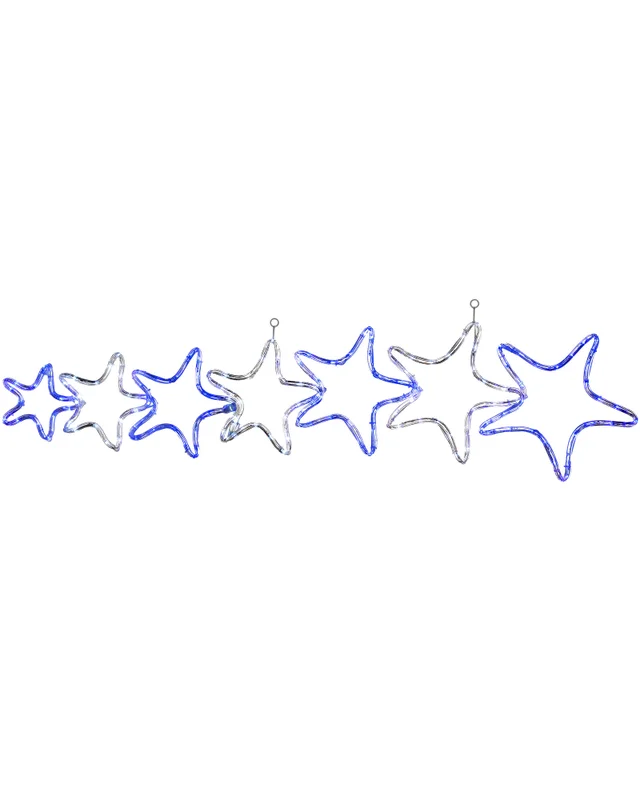 WeRChristmas Multi-Colour 7-Star Christmas Rope Light Silhouette White And Blue 119 Cm