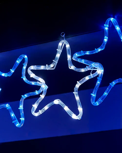 WeRChristmas Multi-Colour 7-Star Christmas Rope Light Silhouette White And Blue 119 Cm - No Size Image 4